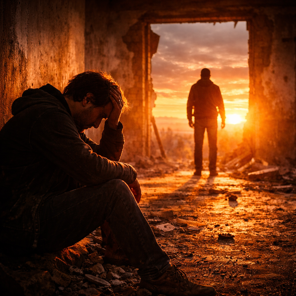 Kryzys życiowy jako początek zmiany – dlaczego upadek to często pierwszy krok do przebudzenia.